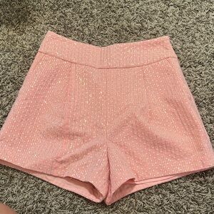 Free the Roses Pink Sparkle High Waist Shorts